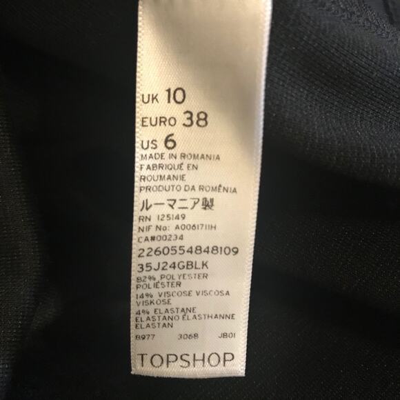 Topshop blk skater dress with beaded collar SZ 6 - Picture 11 of 11